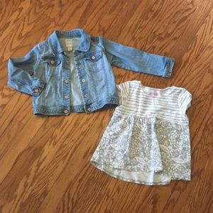 Girls jean jacket and coordinating top. 4T